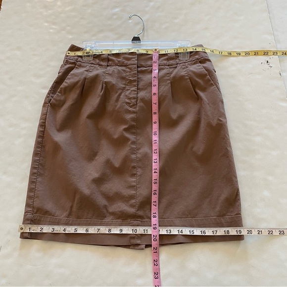 Anthropologie Elevenses Tan Skirt Womens Size 6 Small Safari Pleated Pockets - Picture 8 of 8